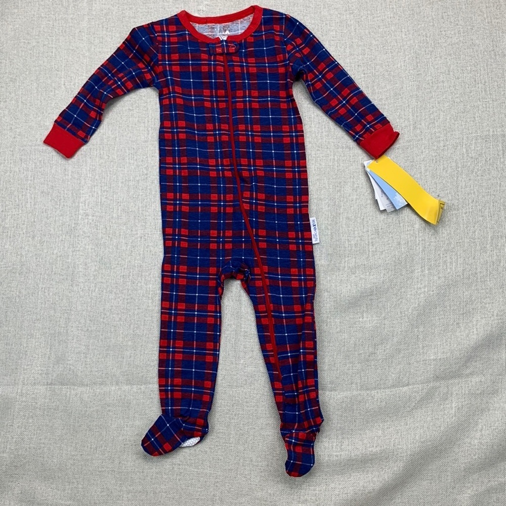 MAX & OLIVIA Baby Boys Gripper Soles Easy Opening Front Zipper Onesie Size 18M